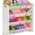 Toy storage organizer with bins pastel