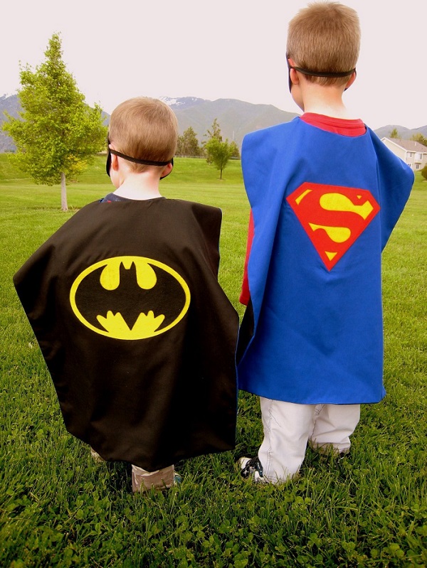 Superhero Cape and Mask Batman and Superman