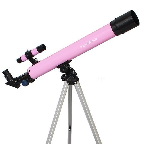 Pink TwinStar AstroMark 50mm 75x Refractor Telescope